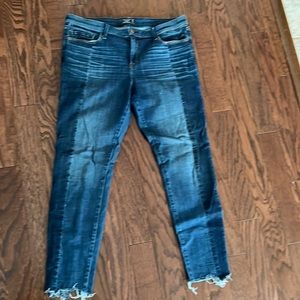 Abercrombie Harper Super Skinny Dark wash with front and back split hems